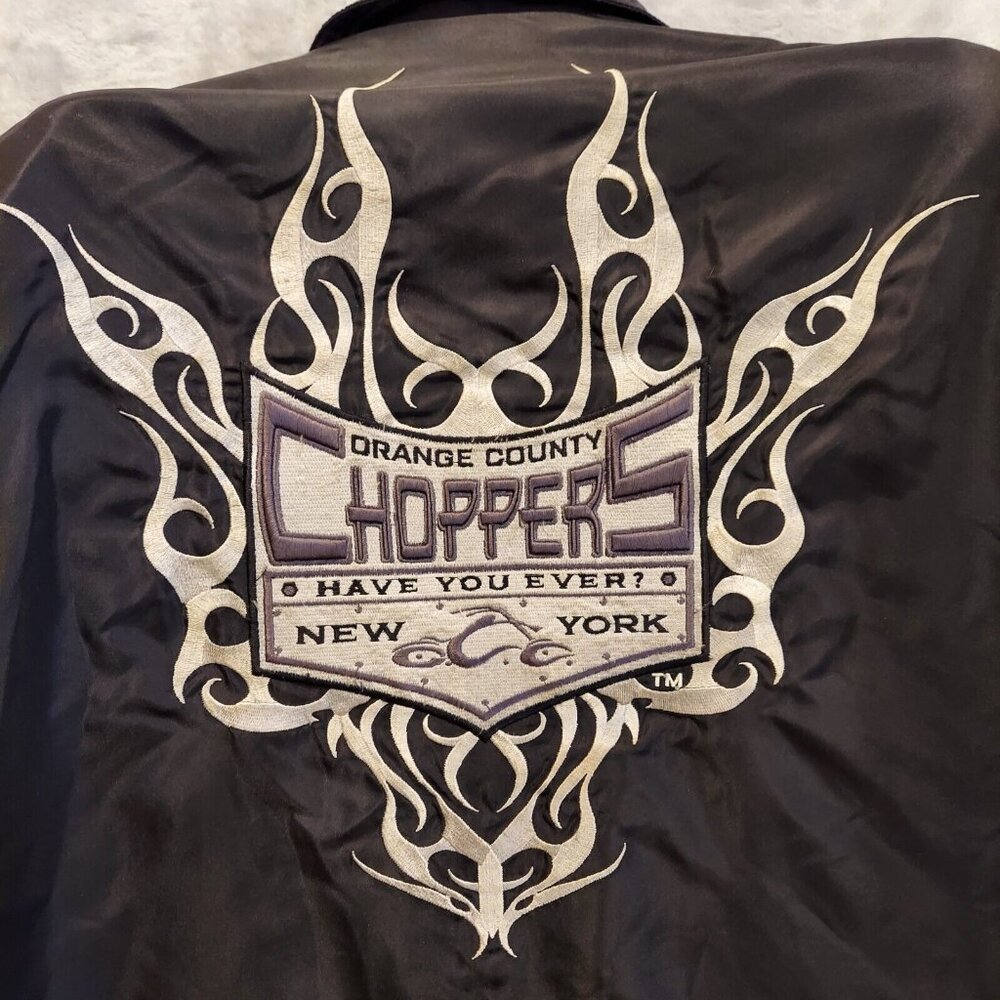Orange County Choppers Embroidered Mens Size XL Jacket Black White motorcycle